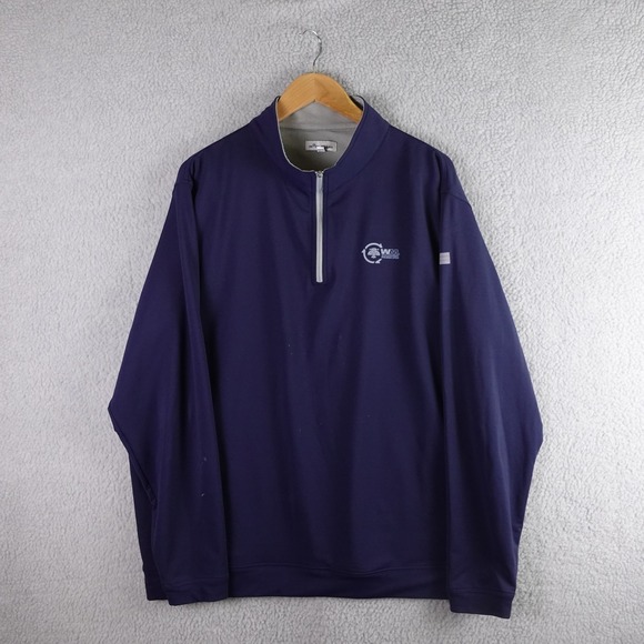 Peter Millar Mens Waste Management Phoenix Open 1/4 Zip Pullover Navy XXL